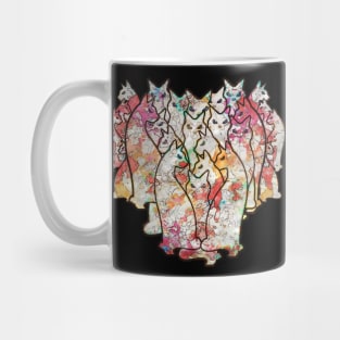 watercolor Cats Heart, cats lovers gift Mug